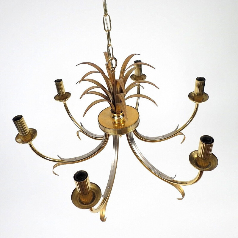 Mid-century Belgian brass chandelier by Boulanger - 1970s