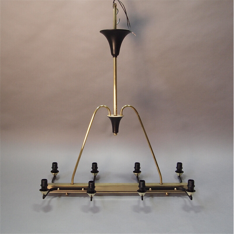 Mid-century brass chandelier - 1950s