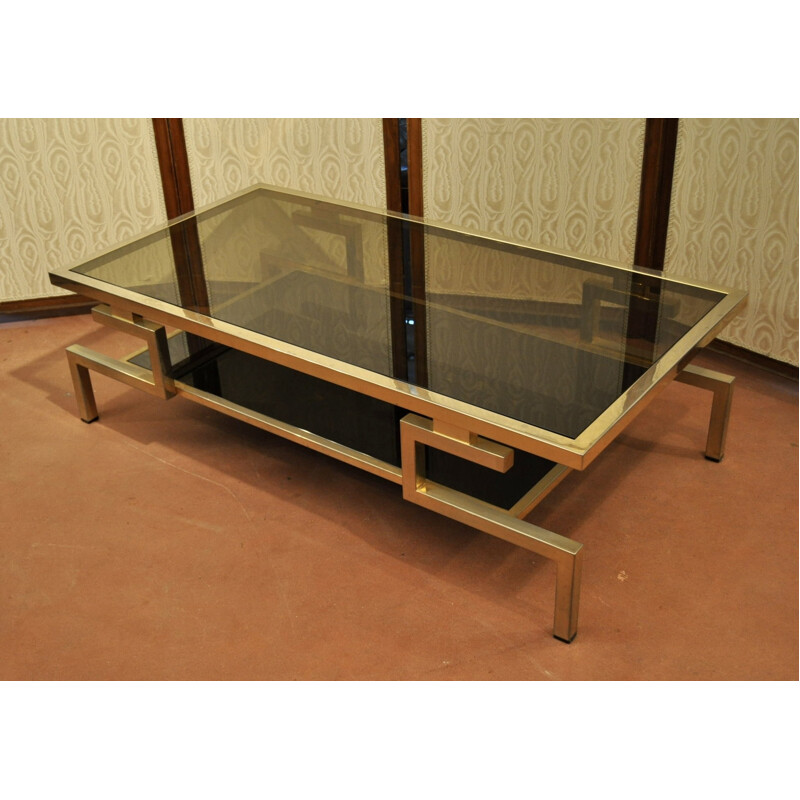 Vintage brass coffee table - 1970s