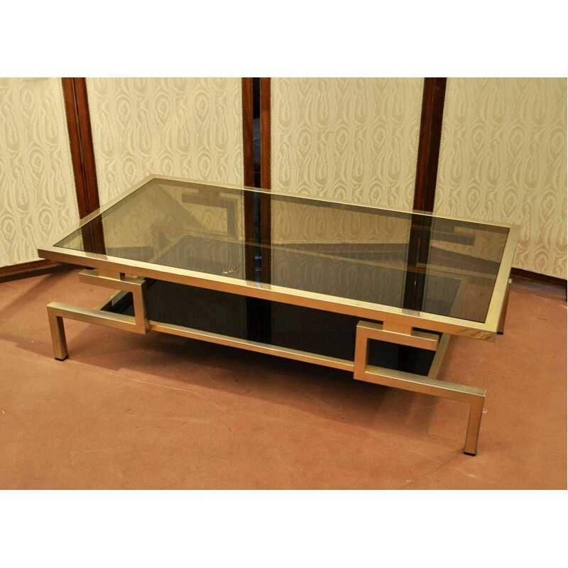 Vintage brass coffee table - 1970s