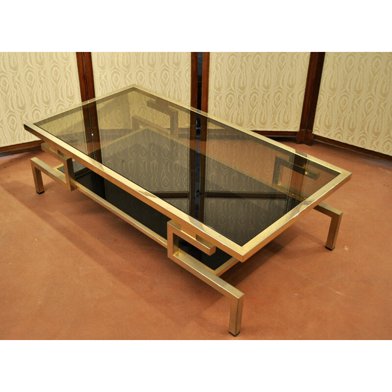 Vintage brass coffee table - 1970s