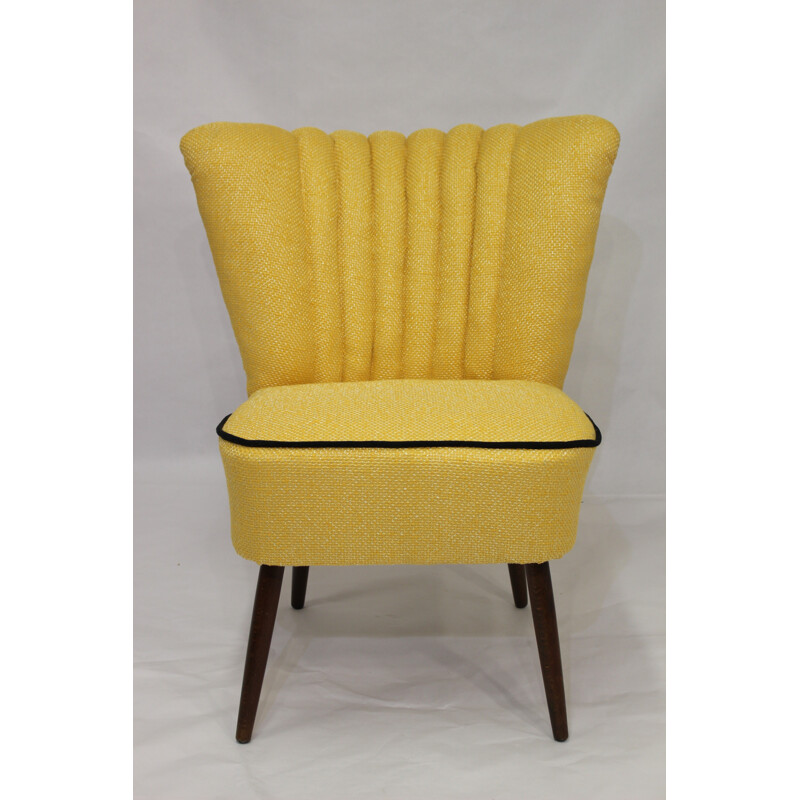 Vintage armchair fabric Lelievre Yellow by Kenzo - 1950s