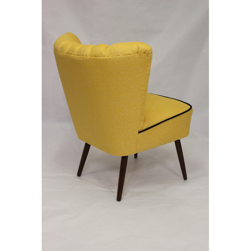 Vintage armchair fabric Lelievre Yellow by Kenzo - 1950s