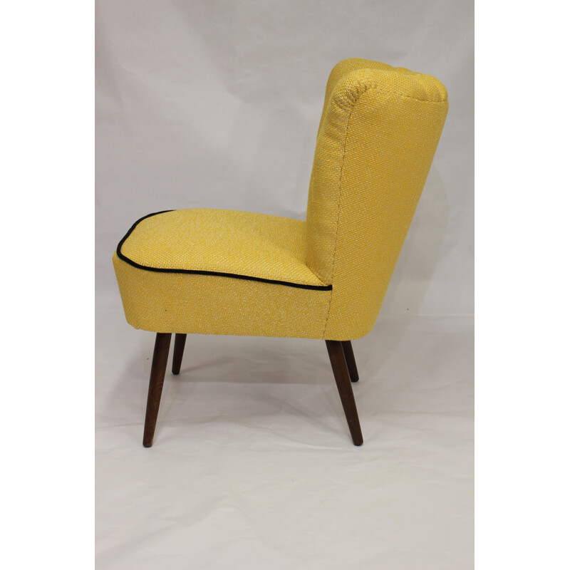 Vintage armchair fabric Lelievre Yellow by Kenzo - 1950s