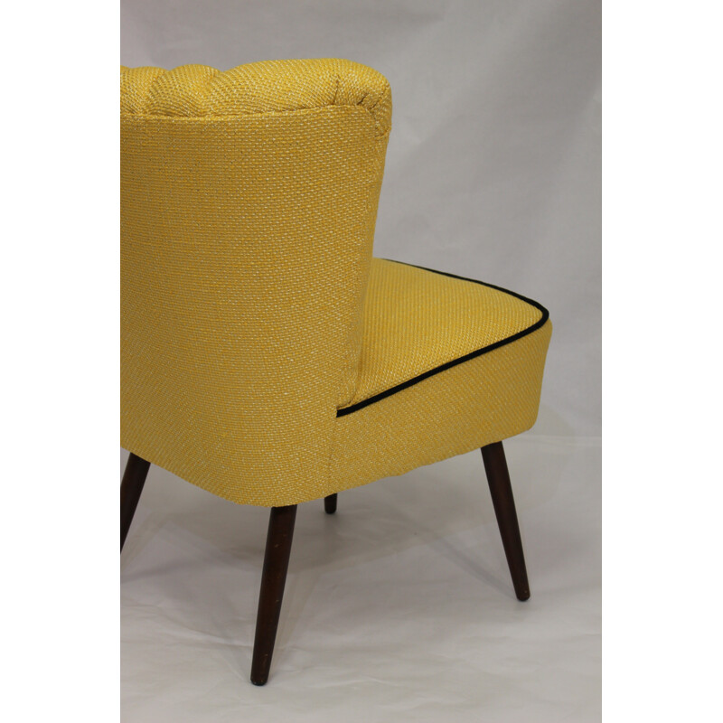 Vintage armchair fabric Lelievre Yellow by Kenzo - 1950s