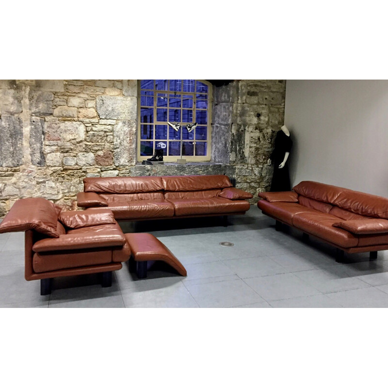 Vintage Alanda Leather Suite by Paolo Piva for B&B Italia - 1980s