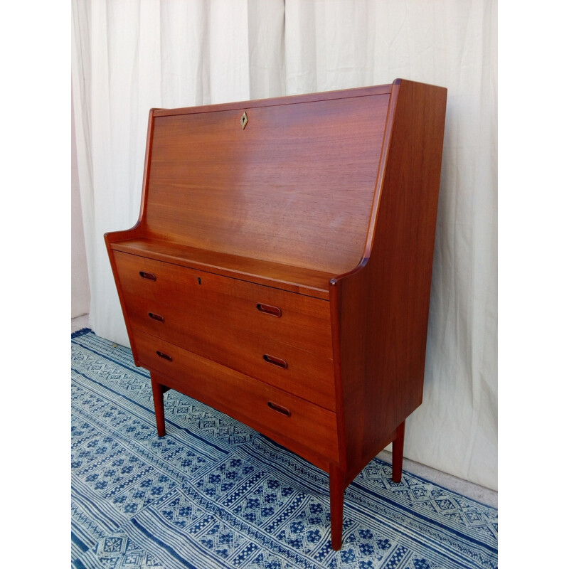 Scandinavian secretary desk vintage teak by Arne Vahl Iversen for Vinde Mobelfabrik - 1960s