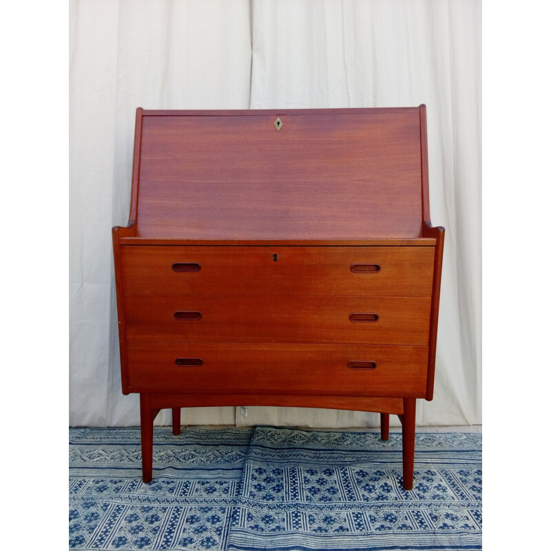 Scandinavian secretary desk vintage teak by Arne Vahl Iversen for Vinde Mobelfabrik - 1960s