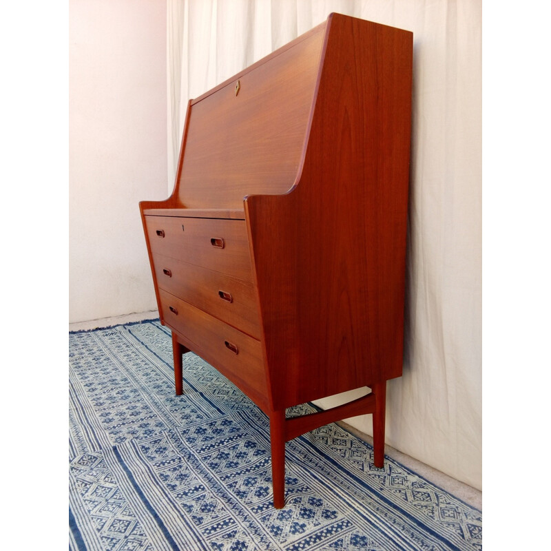 Scandinavian secretary desk vintage teak by Arne Vahl Iversen for Vinde Mobelfabrik - 1960s