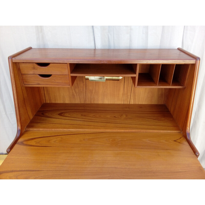 Scandinavian secretary desk vintage teak by Arne Vahl Iversen for Vinde Mobelfabrik - 1960s