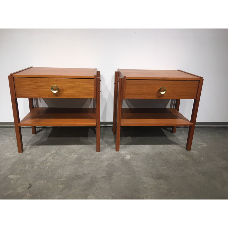 Vintage pair of bedside tables, Denmark - 1960s