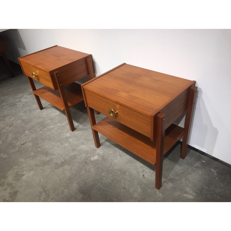 Vintage pair of bedside tables, Denmark - 1960s