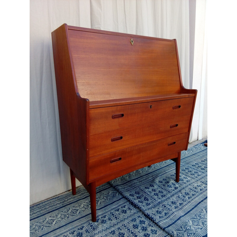 Scandinavian secretary desk vintage teak by Arne Vahl Iversen for Vinde Mobelfabrik - 1960s