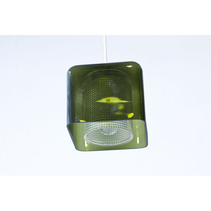 Vintage Square Shaped Glass Pendant Lamp by Carl Fagerlund for Orrefors, Sweden - 1960s