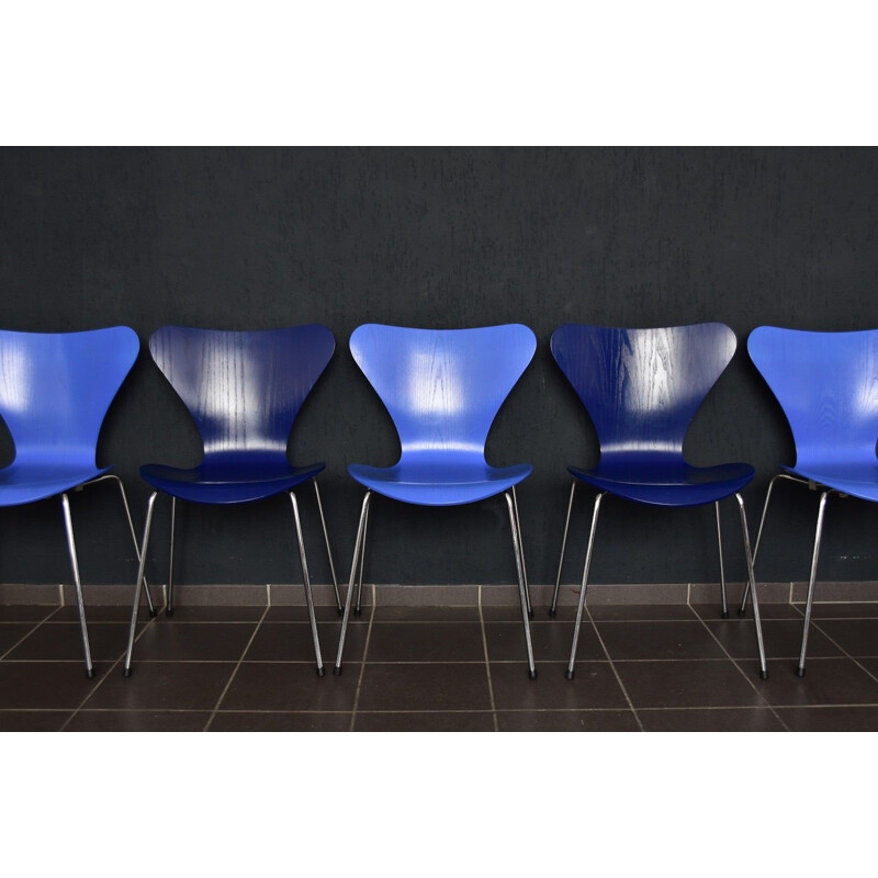 Vintage set of 4 3107 chairs by Arne Jacobsen for Fritz Hansen, Denmark - 1970s