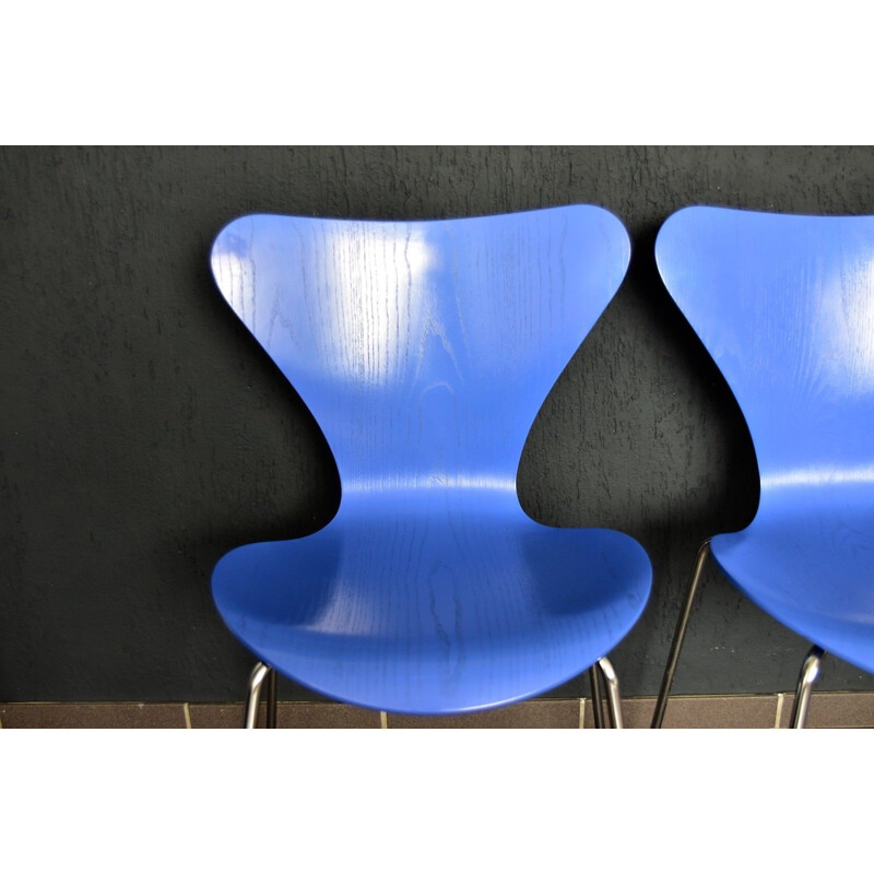 Vintage set of 4 chairs 3107 by Arne Jacobsen for Fritz Hansen, Denmark - 1950s