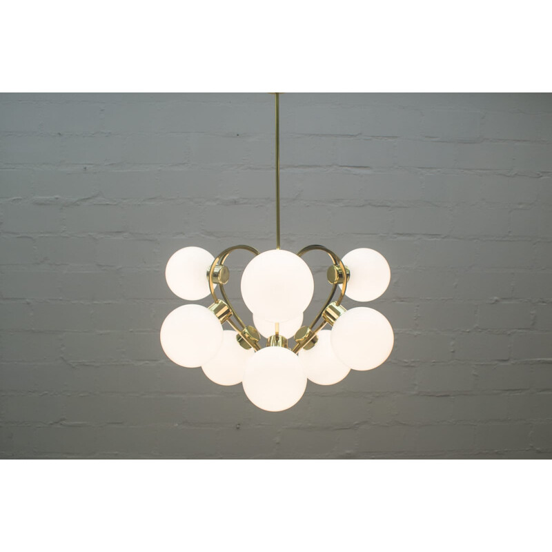 Vintage Orbital chandelier with Milk Glass Ball Shades - 1960s