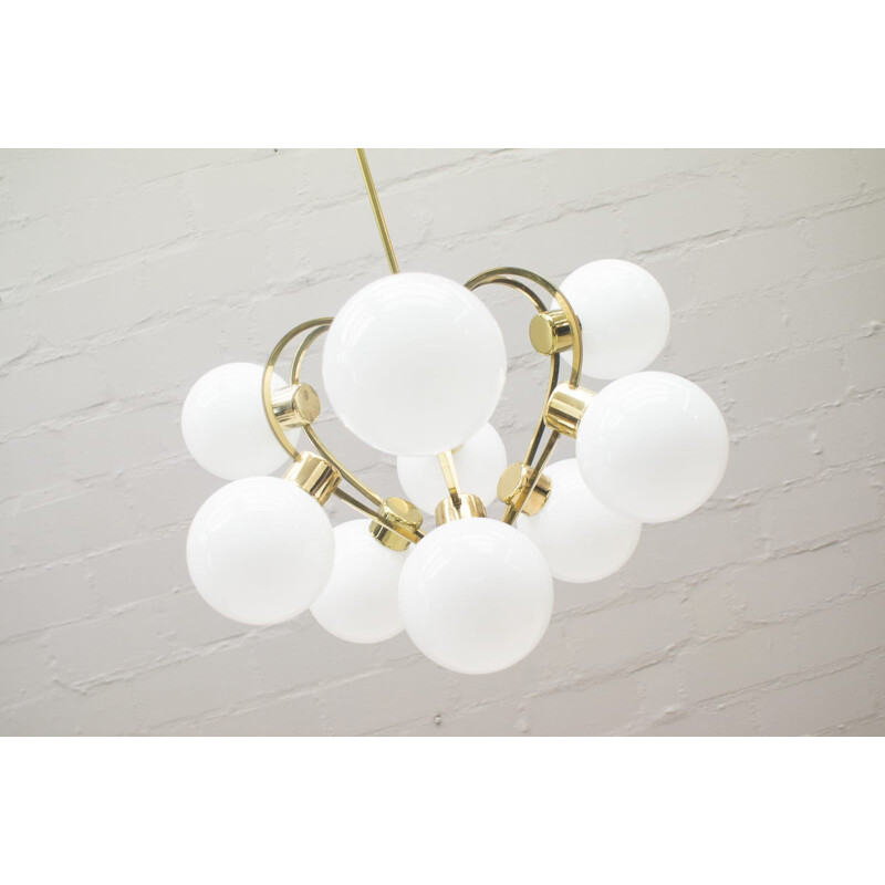 Vintage Orbital chandelier with Milk Glass Ball Shades - 1960s