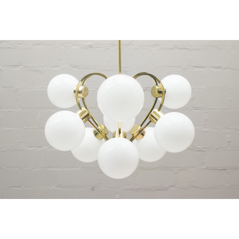 Vintage Orbital chandelier with Milk Glass Ball Shades - 1960s