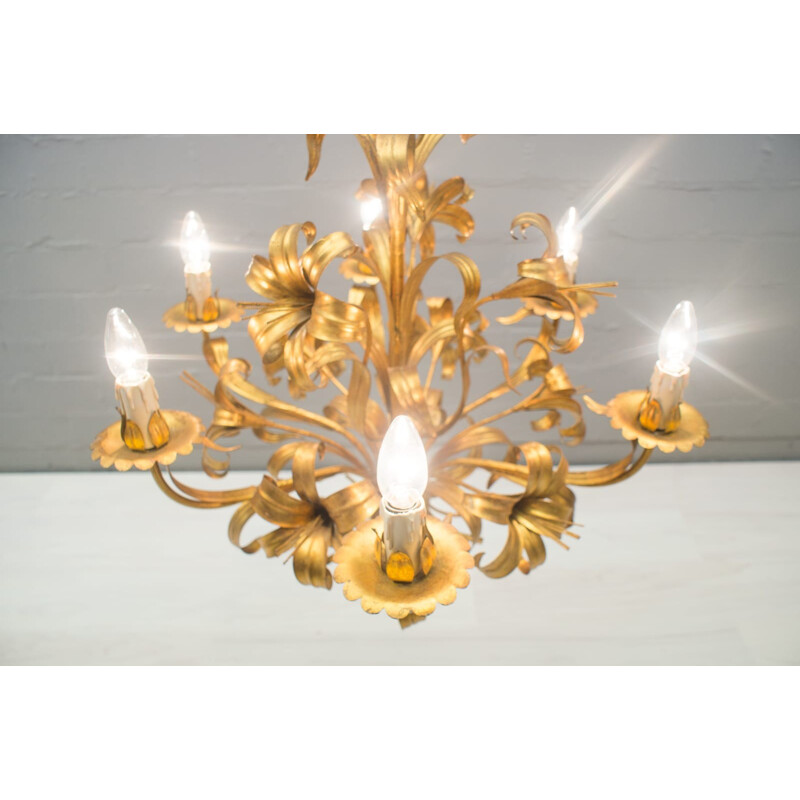 Vintage gold chandelier by Hans Kögl, 1960