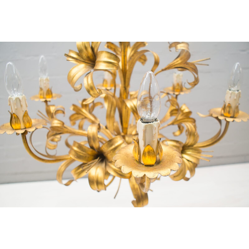 Vintage gold chandelier by Hans Kögl, 1960