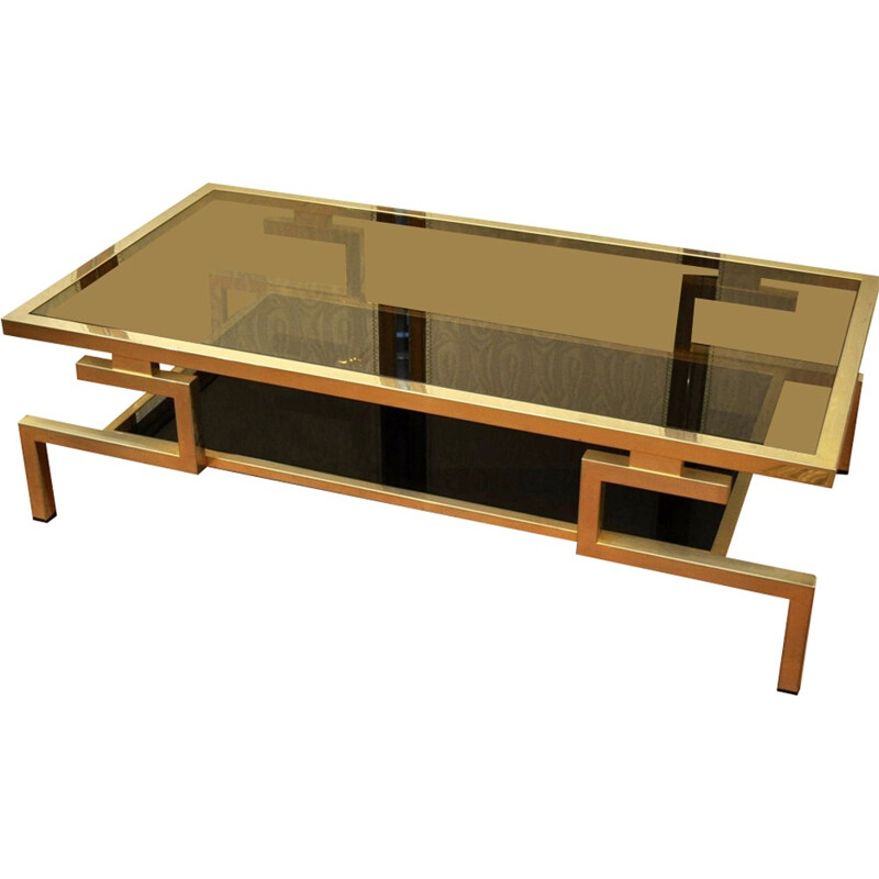 Vintage brass coffee table - 1970s