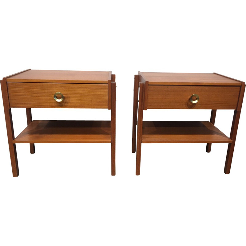 Vintage pair of bedside tables, Denmark - 1960s