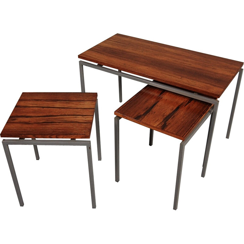 Set of mid-century nesting tables in rosewood - 1950s