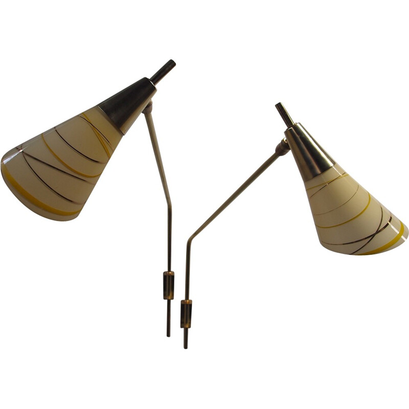 Pair of vintage french wall lamp - 1950s