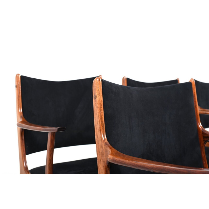 Vintage Set of 6 Dining Chairs in Rosewood by Johannes Andersen for Uldum Møbelfabrik - 1960s