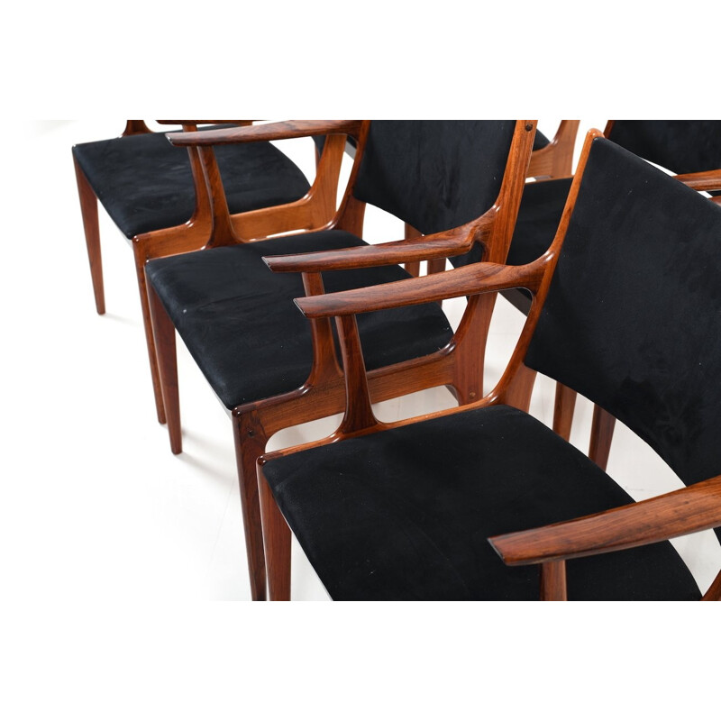 Vintage Set of 6 Dining Chairs in Rosewood by Johannes Andersen for Uldum Møbelfabrik - 1960s