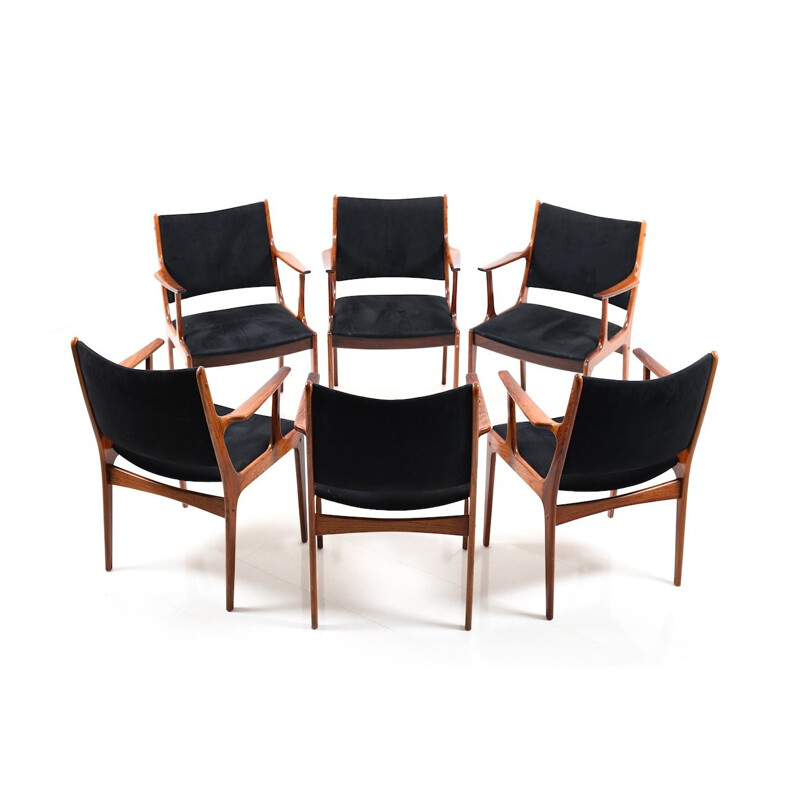 Suite de 6 Chaises à Repas en Palissandre par Johannes Andersen pour Uldum Møbelfabrik - 1960