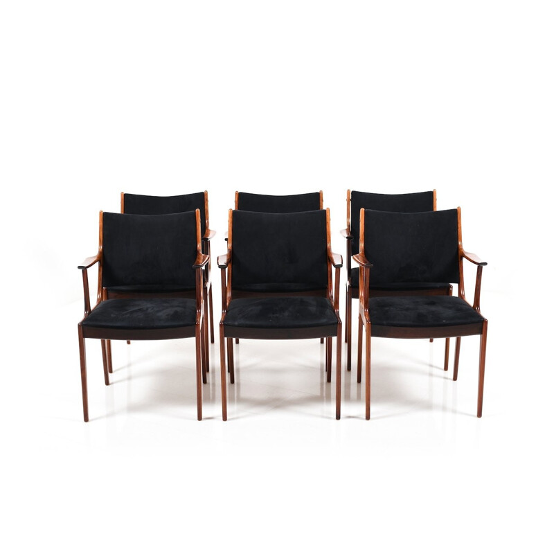 Vintage Set of 6 Dining Chairs in Rosewood by Johannes Andersen for Uldum Møbelfabrik - 1960s