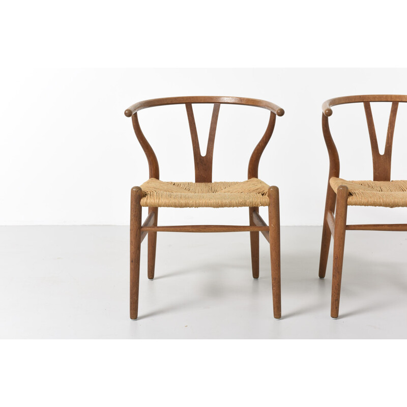 Vintage Danish Oak Wishbone Dining Chairs by Hans J. Wegner for Carl Hansen - 1950s