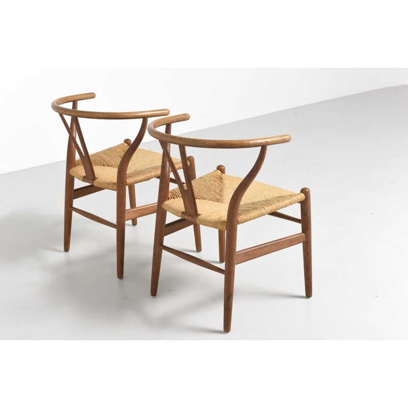 Vintage Danish Oak Wishbone Dining Chairs by Hans J. Wegner for Carl Hansen - 1950s