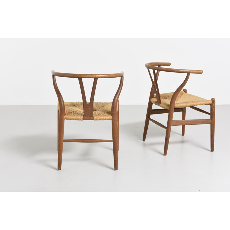 Vintage Danish Oak Wishbone Dining Chairs by Hans J. Wegner for Carl Hansen - 1950s