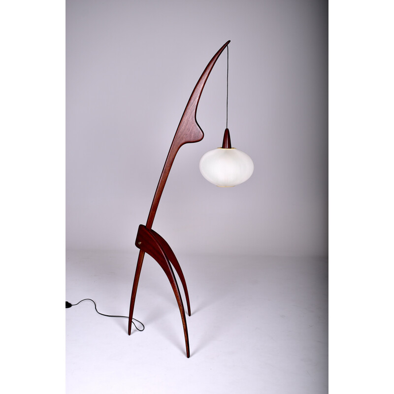 Mid-century Praying Mantis floor lamp by Rispal - 1950s