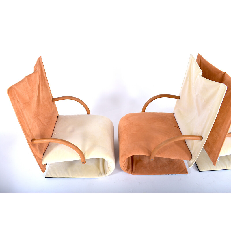 Set of 4 mid-century Zen armchairs by Claude Brisson - 1980s