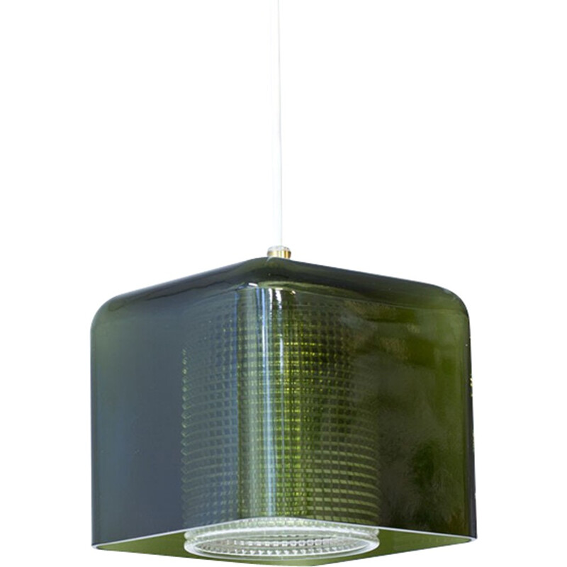 Vintage Square Shaped Glass Pendant Lamp by Carl Fagerlund for Orrefors, Sweden - 1960s