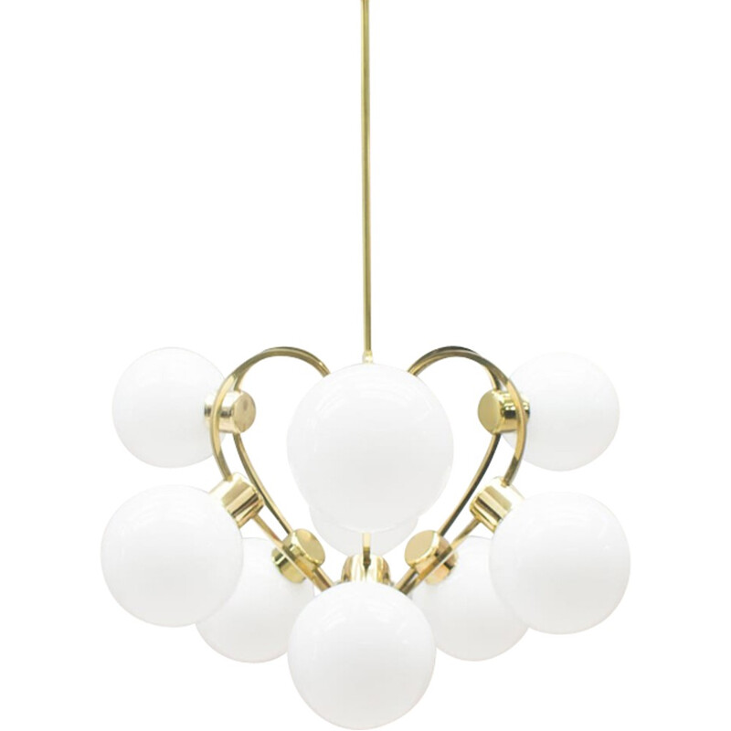 Vintage Orbital chandelier with Milk Glass Ball Shades - 1960s