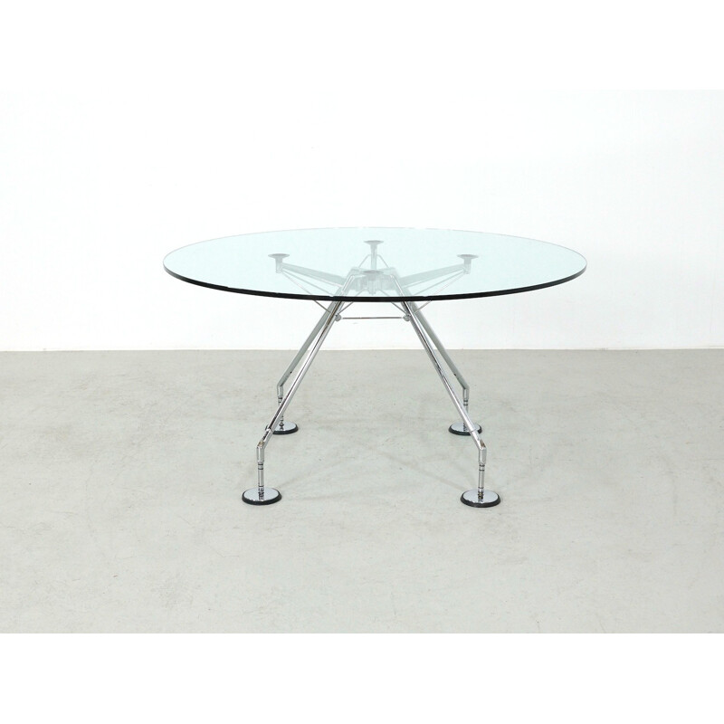 Vintage glass table by Sir Norman Foster for Tecno SPA - 1980s