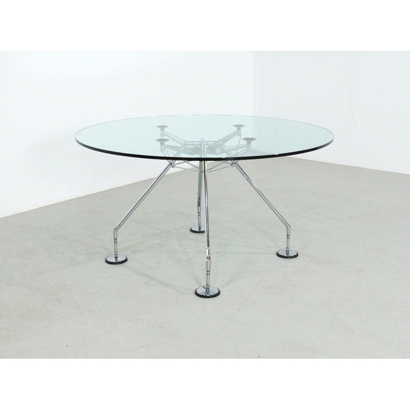 Vintage glass table by Sir Norman Foster for Tecno SPA - 1980s