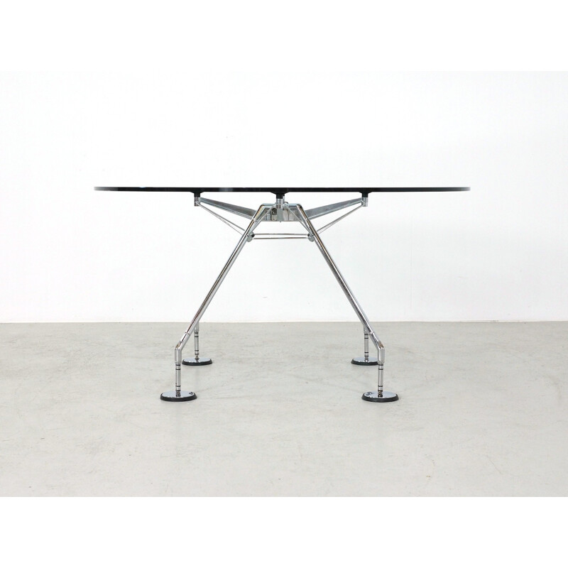 Vintage glass table by Sir Norman Foster for Tecno SPA - 1980s