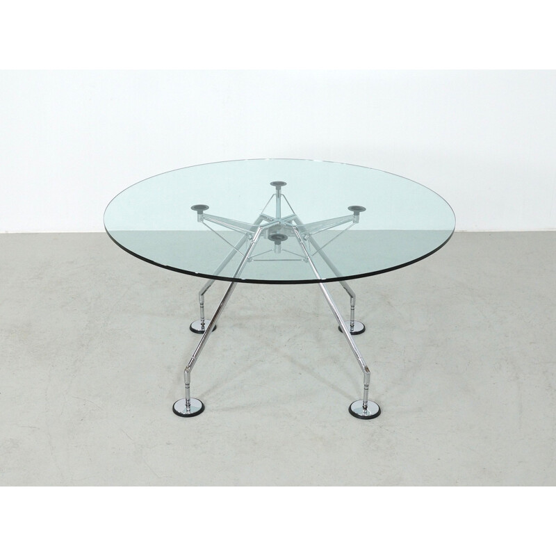 Vintage glass table by Sir Norman Foster for Tecno SPA - 1980s