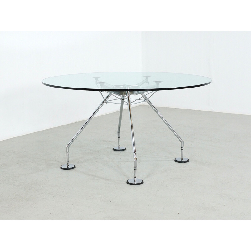 Vintage glass table by Sir Norman Foster for Tecno SPA - 1980s