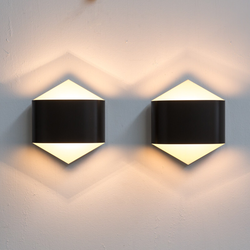 Vintage pair of wall sconces by Rolf Krüger & Dieter Witte wall sconces by Staff Germany - 1960s