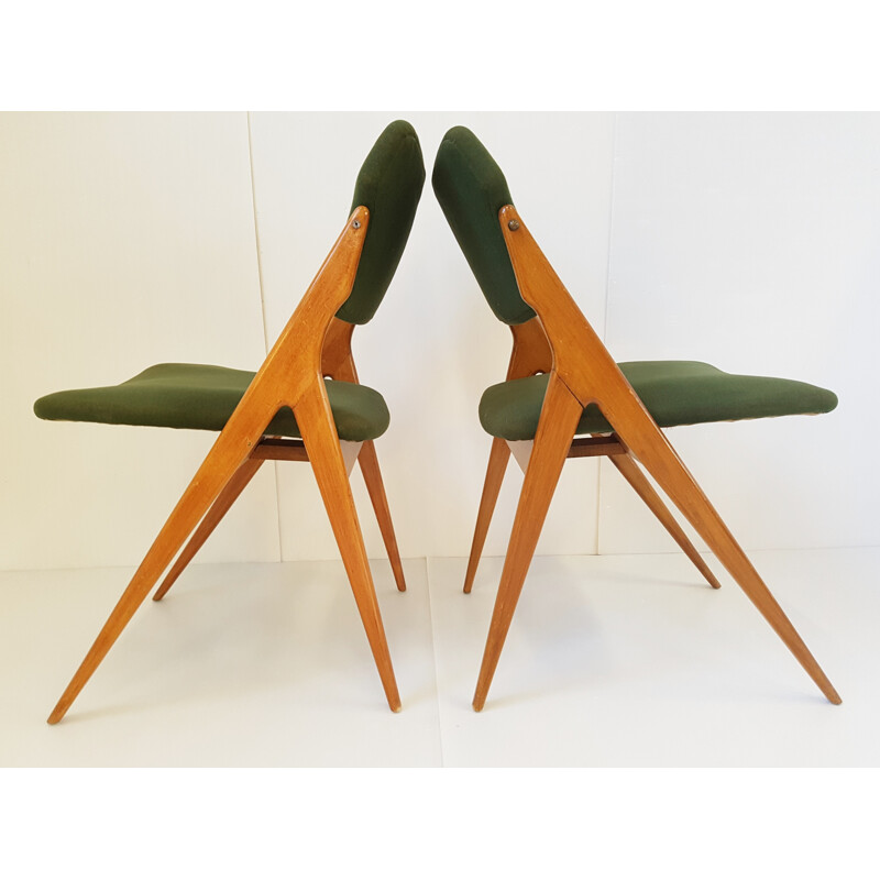 Pair of vintage chairs by Gérard Guermonprez for Godfrid, 1950