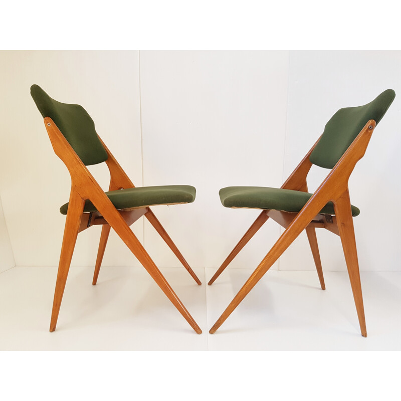 Paar vintage stoelen van Gérard Guermonprez voor Godfrid, 1950
