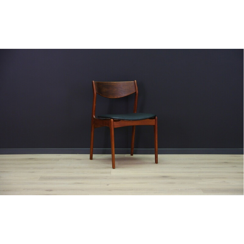 Chaise noire scandinave vintage - 1960