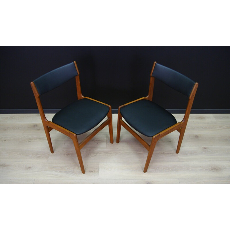 Suite de 2 chaises vintage scandinave en teck - 1970